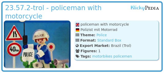 Playmobil 23.57.2-trol - policeman with motorcycle
