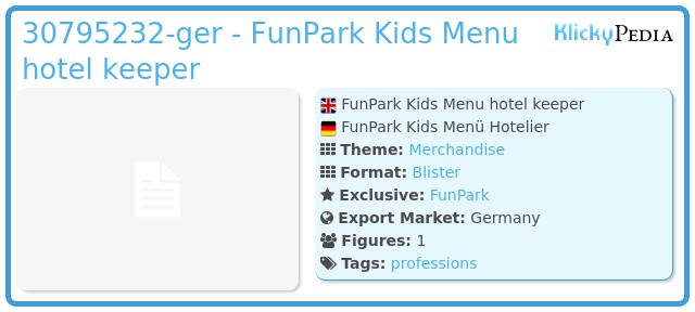 Playmobil 30795232-ger - FunPark Kids Menu hotel keeper