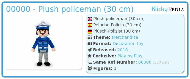 Playmobil 00000 - Plush policeman (30 cm)