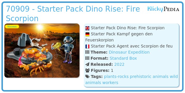 Playmobil 70909 - Starter Pack Dino Rise: Fire Scorpion