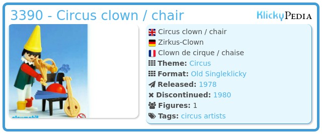 Playmobil 3390 - Circus clown / chair
