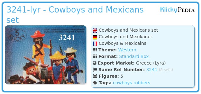 Playmobil 3241-lyr - Cowboys and Mexicans set