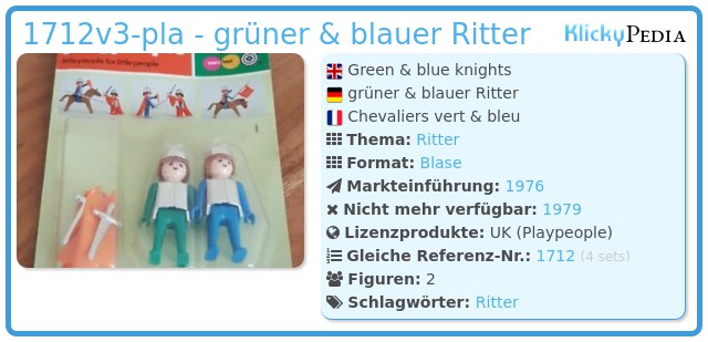 Playmobil 1712v3-pla - grüner & blauer Ritter