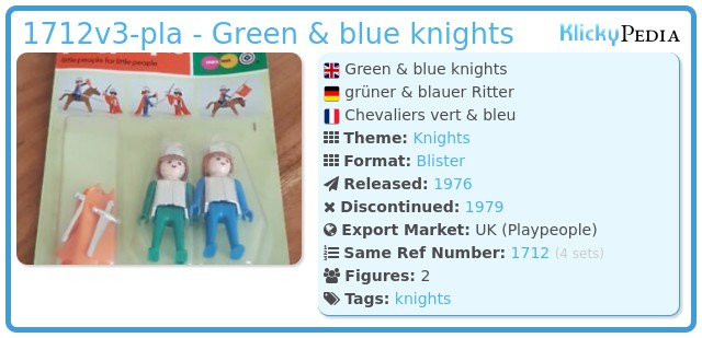 Playmobil 1712v3-pla - Green & blue knights