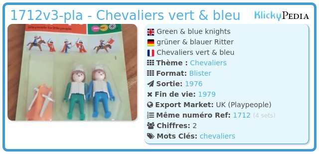Playmobil 1712v3-pla - Chevaliers vert & bleu