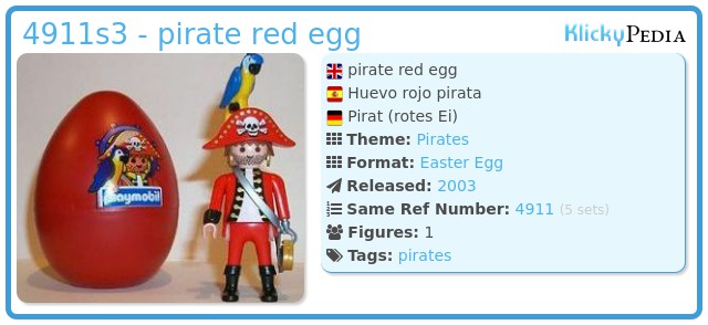 Playmobil 4911s3 - pirate red egg