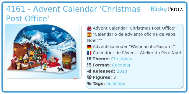 Playmobil 4161 - Advent Calendar 'Christmas Post Office'