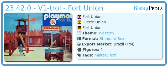 Playmobil 23.42.0 - V1-trol - Fort Union