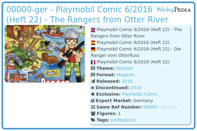 Playmobil 00000-ger - Playmobil Comic 6/2016 (Heft 22) - The Rangers from Otter River