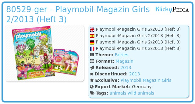 Playmobil 80529-ger - Playmobil Girls Magazine 02/2013 (Heft 3)