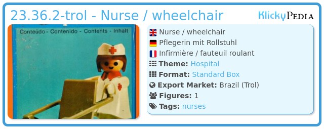 Playmobil 23.36.2-trol - Nurse / wheelchair