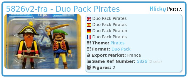 Playmobil 5826v2-fra - Duo Pack Pirates