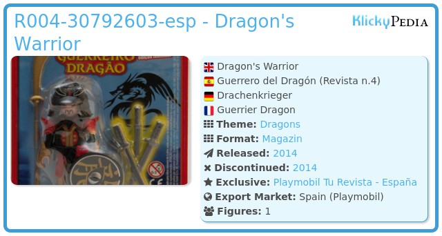 Playmobil R004-30792603-esp - Dragon's Warrior
