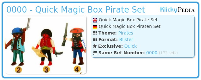 Playmobil 0000 - Quick Magic Box Pirate Set