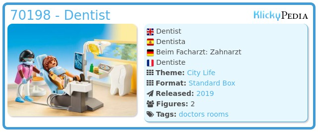 Zahnarzt Set Playmobil City Life 70198 Beim Facharzt 