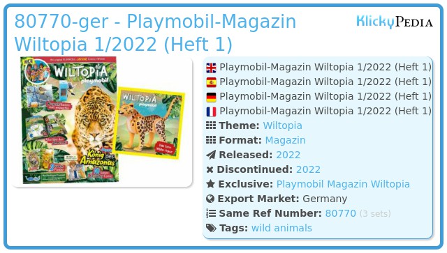 Playmobil 80770v1-ger - Playmobil-Magazin Wiltopia 1/2022 (Heft 1)