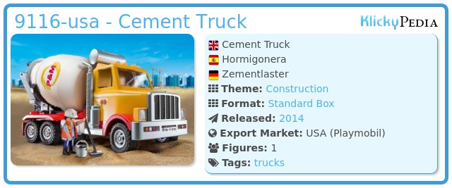 Spielset Playmobil Cement Truck 9116 4 Year 