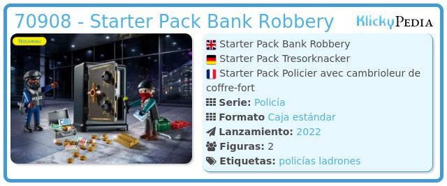 Playmobil 70908 - Starter Pack Bank Robbery