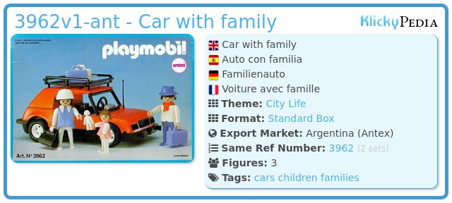 Playmobil 3962v1-ant - Car with family