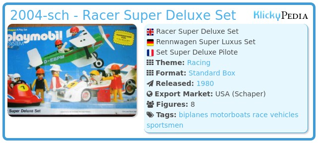 Playmobil 2004-sch - Racer Super Deluxe Set