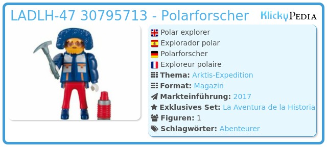 Playmobil LADLH-47 30795713 - Polarforscher