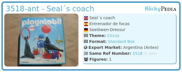 Playmobil 3518-ant - Seal´s coach