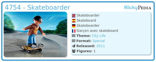 Playmobil Special   Skateboarder    #4754   New in Bag   2010 