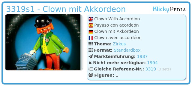 Playmobil 3319s1 - Clown mit Akkordeon