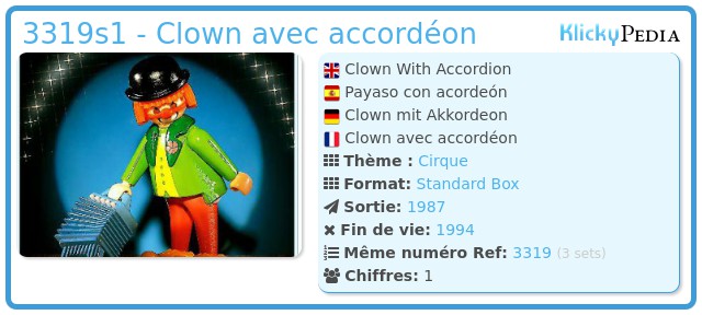 Playmobil 3319s1 - Clown avec accordéon