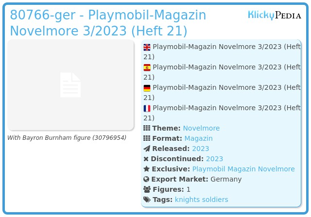 Playmobil 80766-ger - Playmobil-Magazin Novelmore 3/2023 (Heft 21)