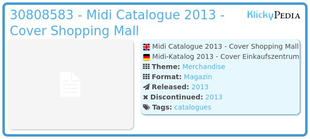 Playmobil 30808583 - Midi Catalogue 2013 - Cover Shopping Mall