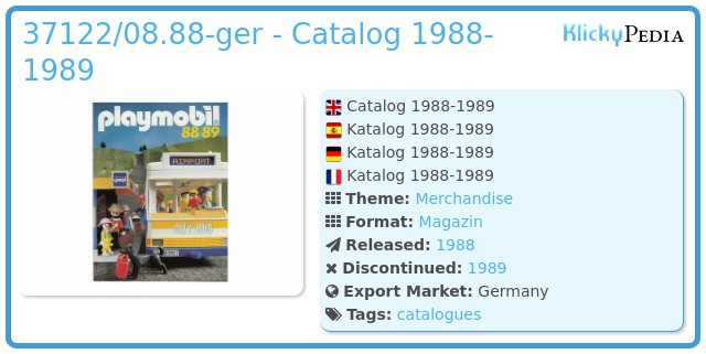Playmobil 37122/08.88-ger - Catalog 1988-1989