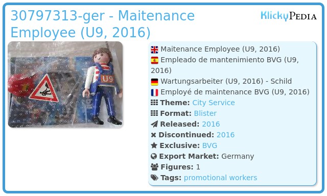 Playmobil 0000-ger - Maitenance Employee (U9, 2016)
