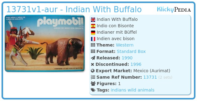 Playmobil 13731v1-aur - Indian With Buffalo