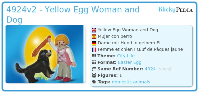 Playmobil 4924v2 - Yellow Egg Woman and Dog