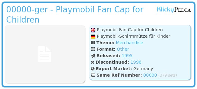 Playmobil 00000-ger - Playmobil Fan Cap for Children