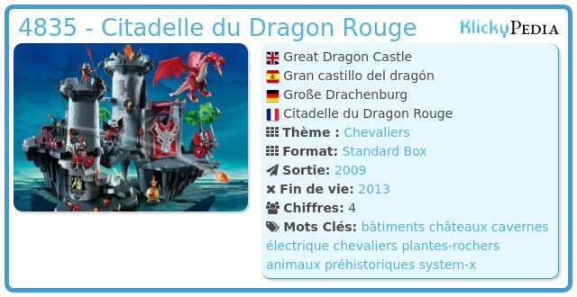 Playmobil 4835 - Citadelle du Dragon Rouge
