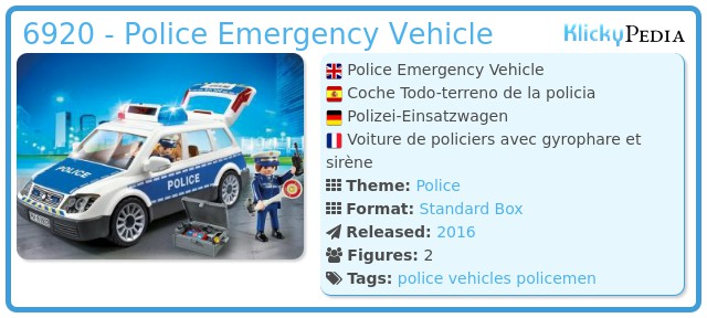 Playmobil 6920 - Police Emergency Vehicle