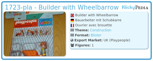 Playmobil 1723-pla - Builder with Wheelbarrow