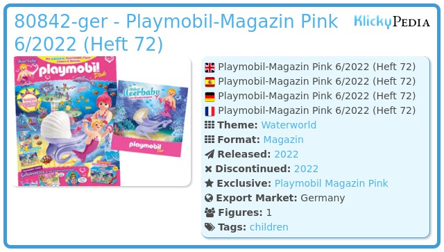 Playmobil 80842-ger - Playmobil-Magazin Pink 6/2022 (Heft 72)