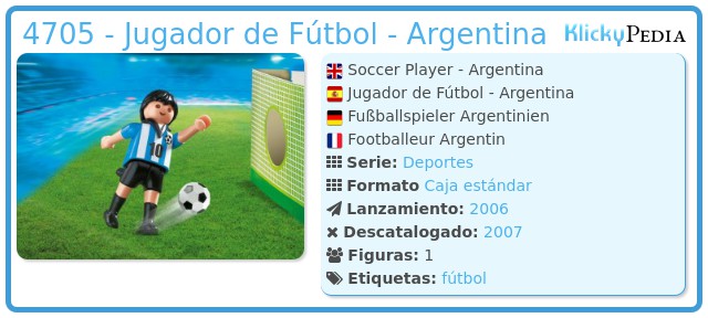Playmobil 4705 - Jugador de Fútbol - Argentina