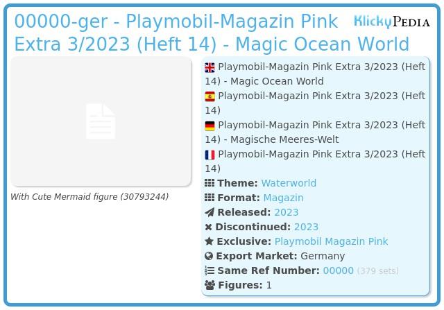 Playmobil 00000-ger - Playmobil-Magazin Pink Extra 3/2023 (Heft 14) - Magic Ocean World
