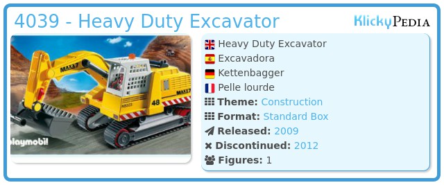 Playmobil 4039 - Heavy Duty Excavator