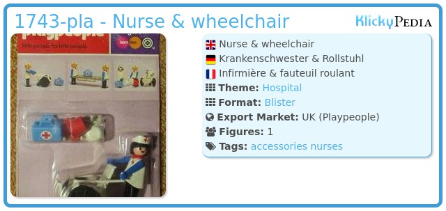 Playmobil 1743-pla - Nurse & wheelchair
