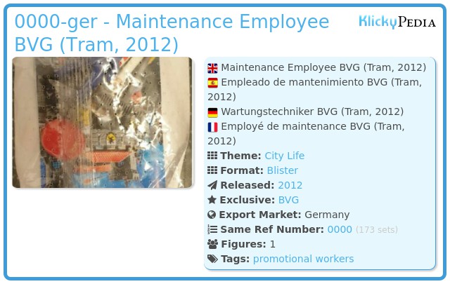 Playmobil 0000-ger - Maintenance Employee BVG (Tram, 2012)