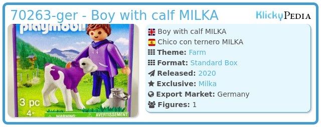 Details about   Sweet Little Calf Purple White Playmobil To Cow Exclusive Edition 70263 Milka 