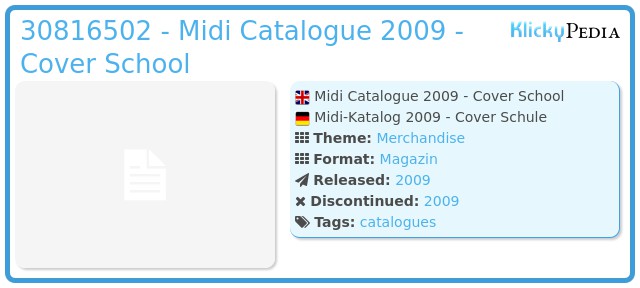Playmobil 30816502 - Midi Catalogue 2009 - Cover School