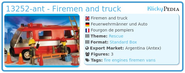Playmobil 13252-ant - Firemen and truck