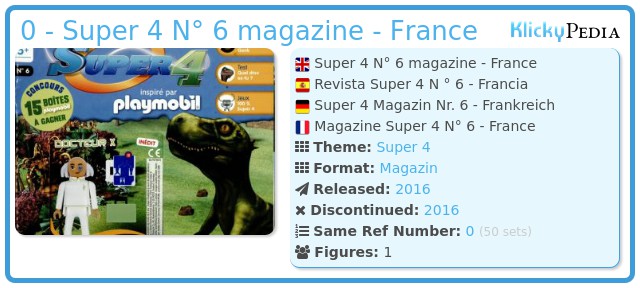 Playmobil 0 - Super 4 N° 6 magazine - France