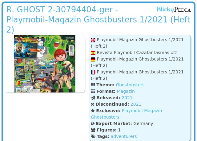 Playmobil 00000-ger - Playmobil-Magazin Ghostbusters 1/2021 (Heft 2)